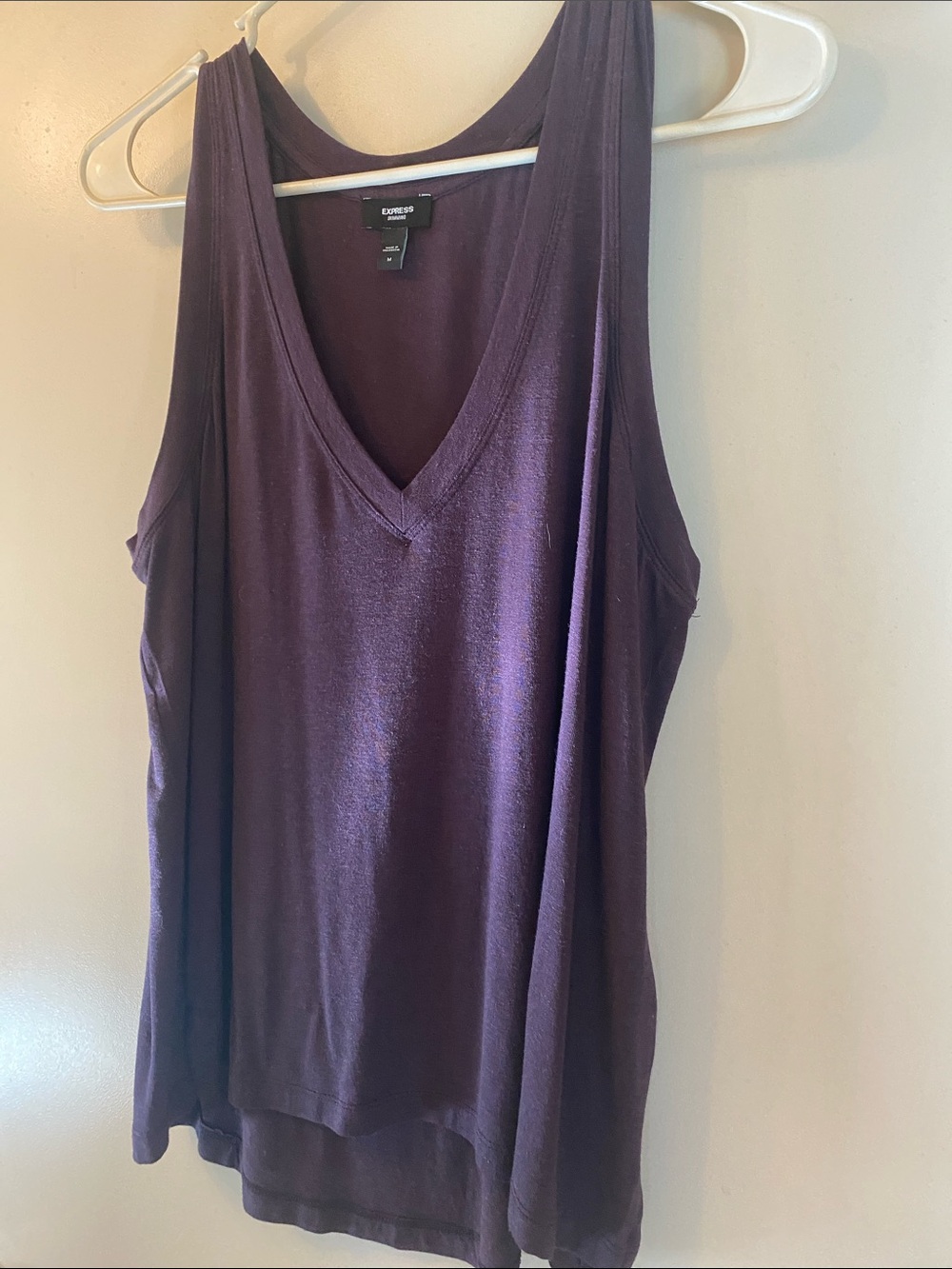 BNWOT Express Women's Deep Purple V-Neck Tank Top